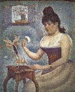 Georges Seurat Young Woman Powdering Herself France oil painting artist